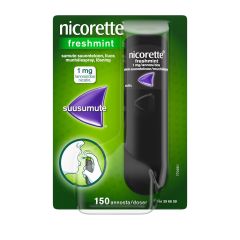 NICORETTE FRESHMINT 1 mg/annos sumute suuonteloon, liuos (sumutepumppu)150 annosta